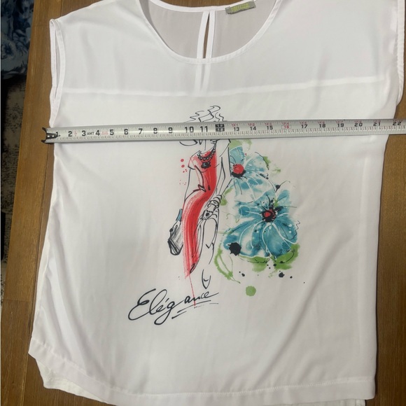 Dolcezza White Blouse with Fun Design and Rhinestone Accents - Picture 9 of 10